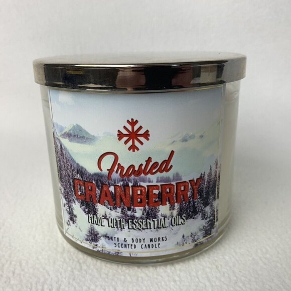 Bath & Body Works Frosted Cranberry Scented Candle 14.5 Ounce 3 Wick New - Picture 1 of 7